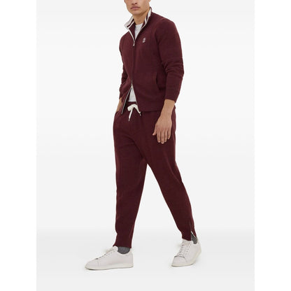 Brunello Cucinelli Cotton jersey crew neck T-shirt with logo and faux-layering Topwear