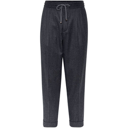 Brunello Cucinelli Drawstring-waistband wool tapered trousers Trousers