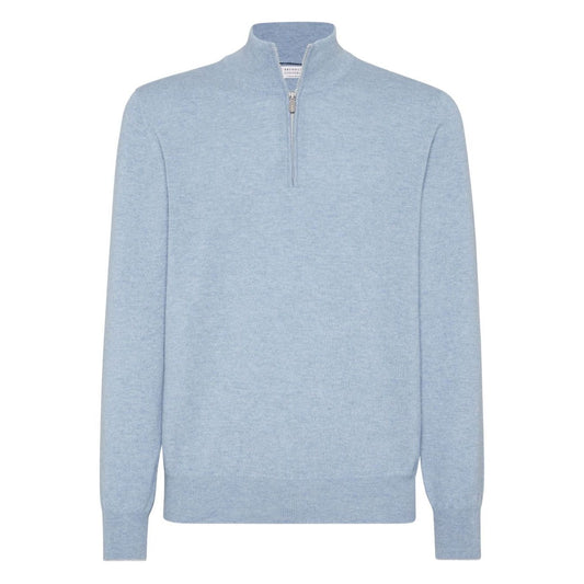 Brunello Cucinelli Sweaters Clear Blue Topwear