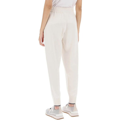 Brunello Cucinelli White Cashmere Athletic Pants