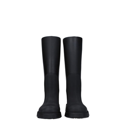 Burberry Black Cotton Rain Boots