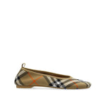 Burberry Checkered Knitted Ballerina Shoes, women's exclusive, round toe, made in Italy with leather insole and rubber sole.