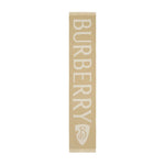 Burberry Logo wool scarf in archive beige with wraparound style and frayed edge, featuring a mini logo and rectangle shape.