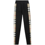 Burberry Stretch jersey leggings with Check finishes featuring black stretch-jersey and Vintage Check pattern. Elasticated waistband.
