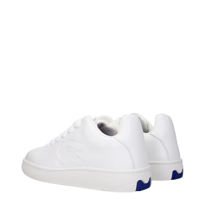 Burberry White Leather Low Top Sneakers