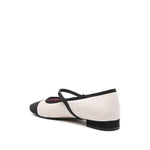 CAREL PARIS Flat shoes Beige bicolor ballet flats with strap, black toecap, and flat sole for a chic look.