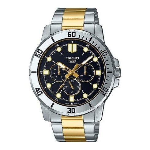 CASIO COLLECTION Mod. DIVER MULTIFUCTION STEEL&GOLD - BLACK WATCHES