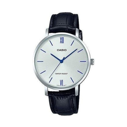 CASIO COLLECTION Mod. MINIMAL. LEATHER - SILVER WATCHES