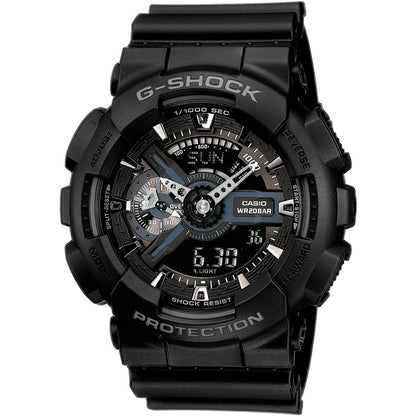 CASIO G-SHOCK Mod. GS-BASIC - BLACK wristwatch, 20 ATM water resistance, resin case and strap, quartz movement, multifunctional display.