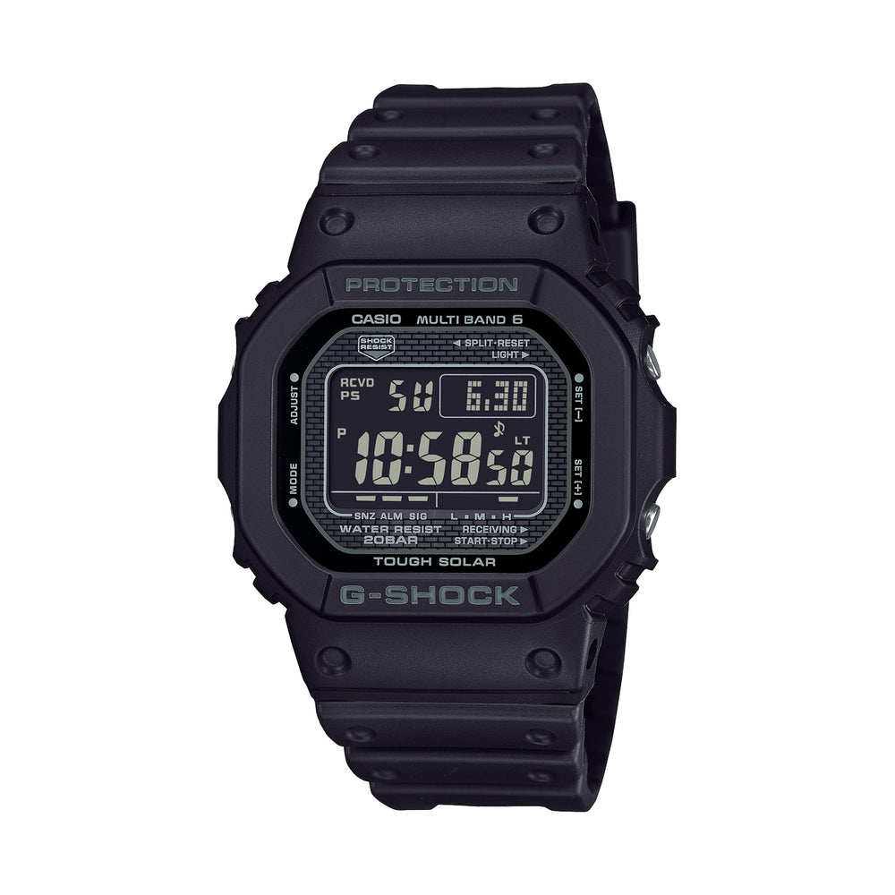 CASIO G-SHOCK Mod. THE NEW ORIGIN Multiband 6 - TOUGH SOLAR - FULL BLACK wristwatch with 20 ATM water resistance and resin strap.