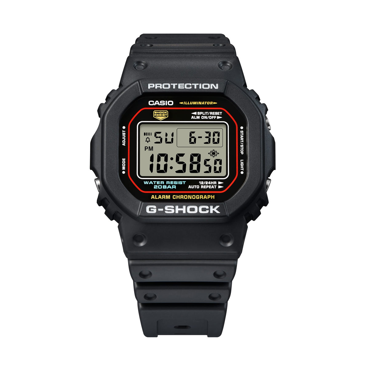 CASIO G-SHOCK Mod. THE ORIGIN - RE-EDITION SUPER ILLUMINATOR wristwatch with 20 ATM water resistance and multifunction quartz movement.