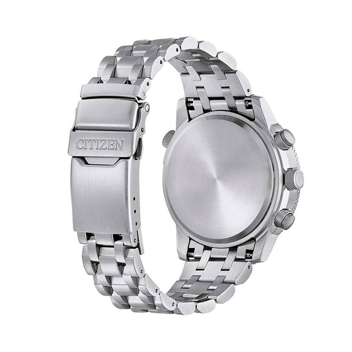 Back view of CITIZEN WATCHES Mod. CB5850-80L with stainless steel band and clasp