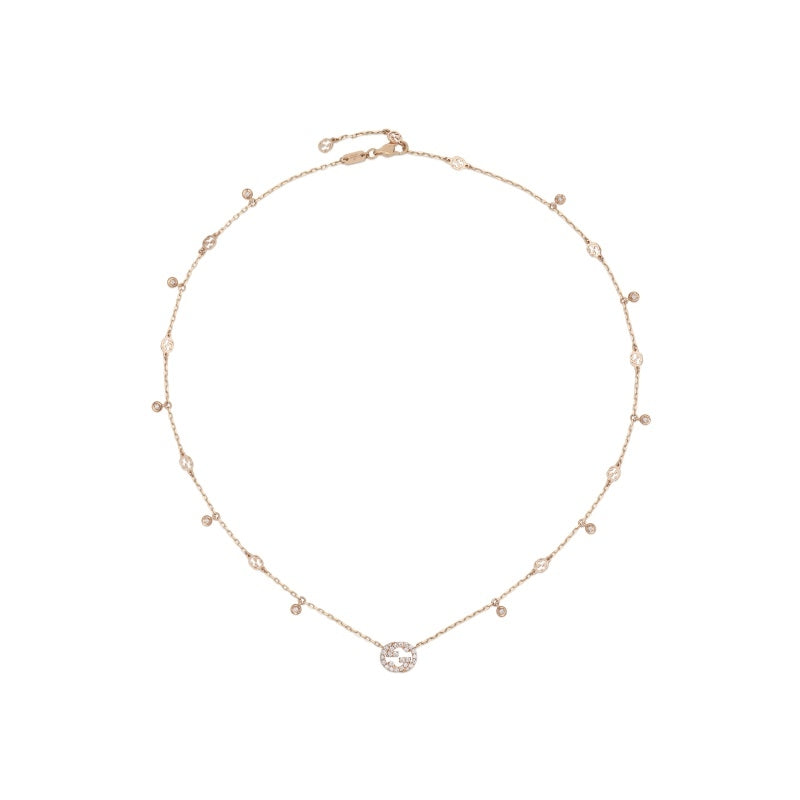 Elegant COLLANE GUCCI MOD. YBB729402001 necklace featuring delicate design on a white background.