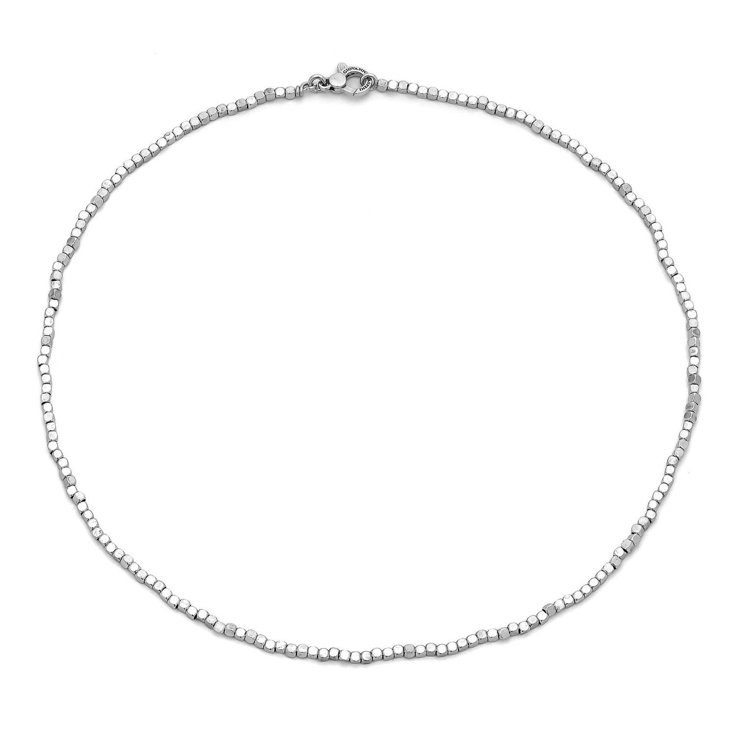 COLLANE RASPINI MOD. 07411 - Elegant silver necklace with cube beads and clasp.