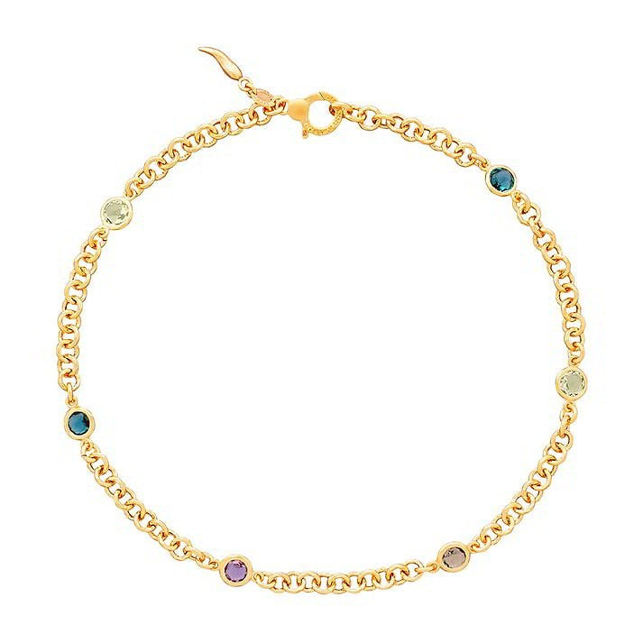 Elegant gold chain necklace with gemstones - COLLANE RASPINI MOD. 12118.