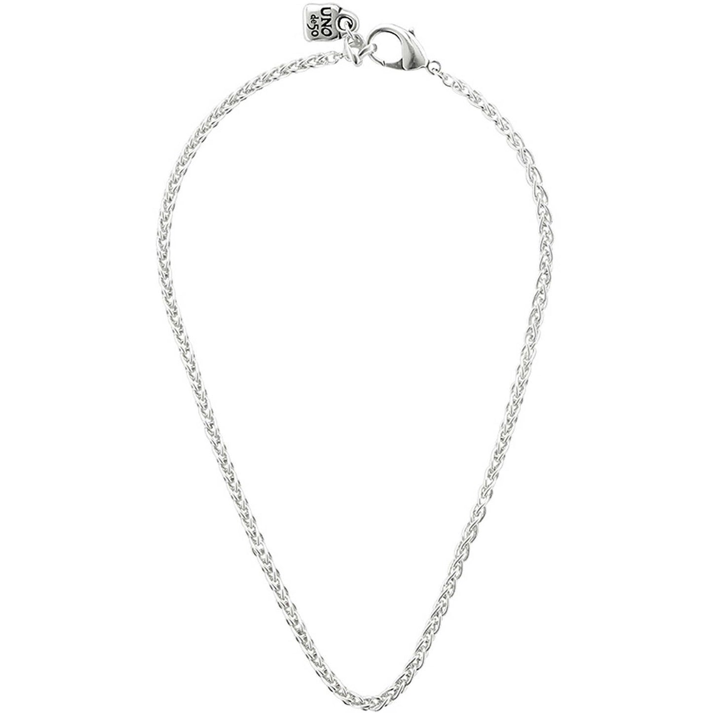 Silver necklace featuring COLLANE UNO DE 50 MOD. UD_COL1426MTL0000U chain with lobster clasp