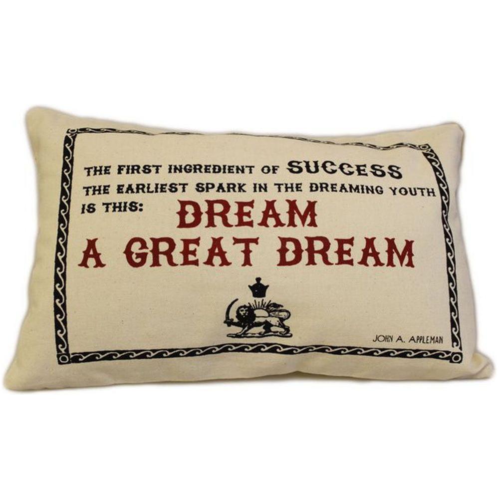 CUSCINI LETTERARI - Copricuscino in Juta lavata / Cotton pillow case GREAT DREAM - Size 38x25cm SLEEP-C-10