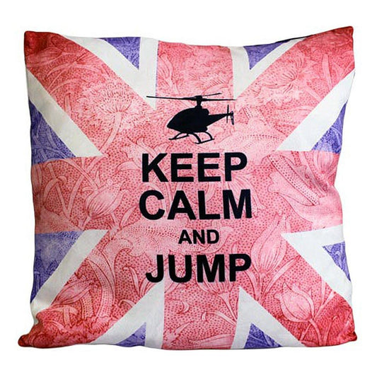CUSCINI LETTERARI - Copricuscino in Juta lavata / Cotton pillow case KEEP CALM AND JUMP - Size 40x40cm