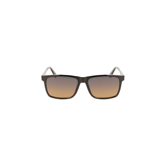 Calvin Klein Black Plastic Men Sunglass with brown square lenses and sleek design for a sophisticated style statement.