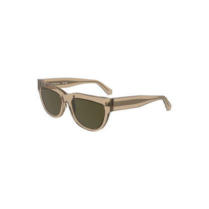 Calvin Klein Brown Acetate Women Sunglasses with chic acetate frame and stylish square lenses offering eye protection.