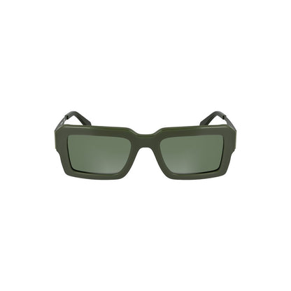 Calvin Klein Green Acetate Women Sunglasses featuring a sleek acetate frame and green lenses for modern sophistication and sun protection.