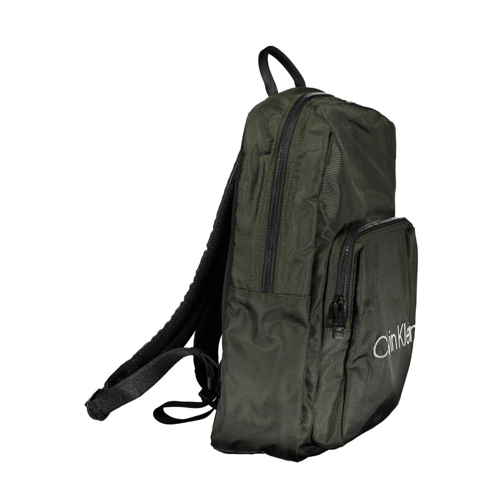 Calvin Klein Green Polyester Men Backpack with external pocket and sleek design