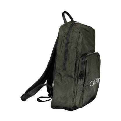Calvin Klein Green Polyester Men Backpack with external pocket and sleek design