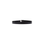 Calvin Klein Jeans Black Leather Belt, 35mm wide, minimalist design with polished metal buckle, perfect for casual and smart outfits.