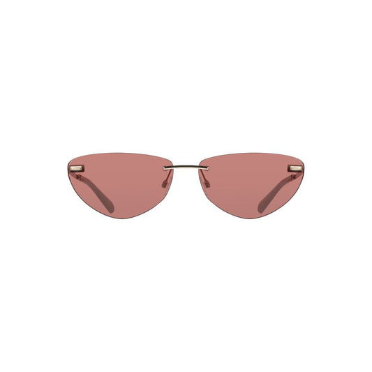Calvin Klein Pink Metal Women Sunglass with drop-shaped pink lenses and metal frame