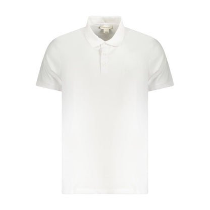 Calvin Klein White Cotton Men Polo Shirt featuring classic fit and iconic logo, made from premium cotton blend for comfort and durability.