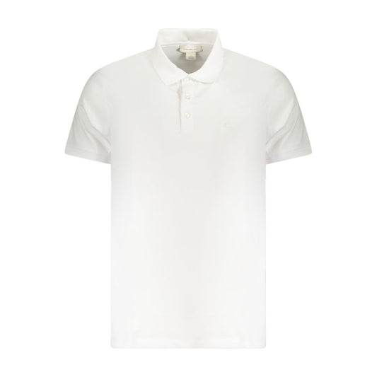 Calvin Klein White Cotton Men Polo Shirt featuring classic fit and iconic logo, made from premium cotton blend for comfort and durability.