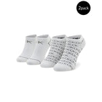 Calvin Klein White Cotton Sock for women, spring/summer collection, 95% cotton, 5% elastane, 2-pack, featuring CK logo design.