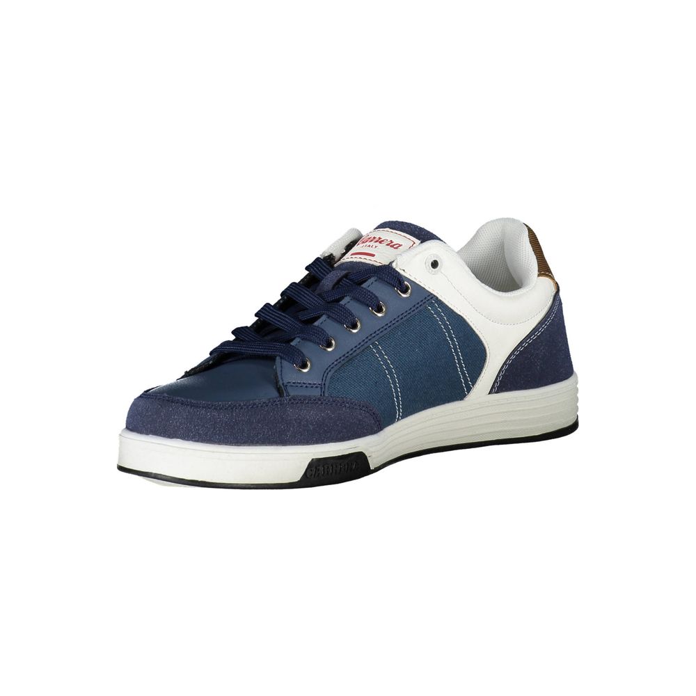 Carrera Blue Polyester Sneaker with laces, contrast details, and logo, ideal for sports footwear enthusiasts.