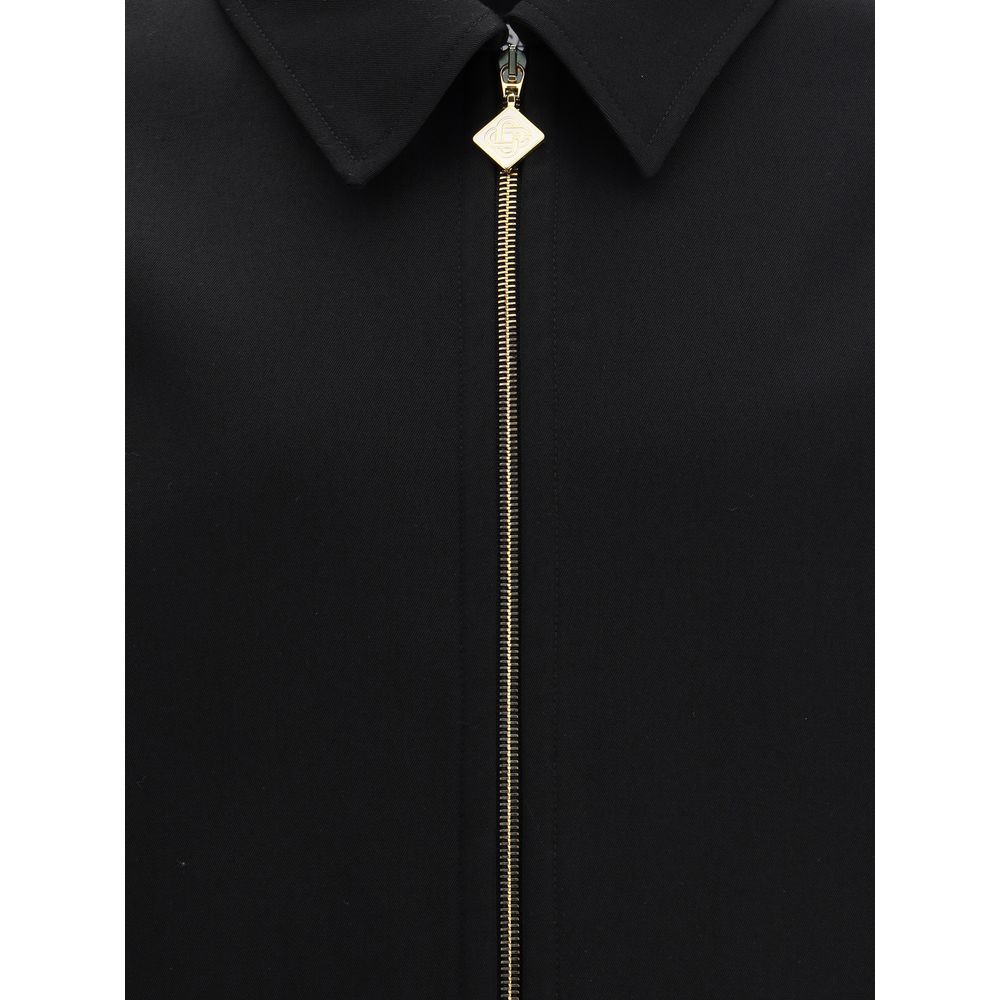 Casablanca Black Wool Full-Length Jacket