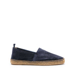Castañer Castaner Pablo suede espadrilles in midnight blue with braided raffia sole and almond toe design