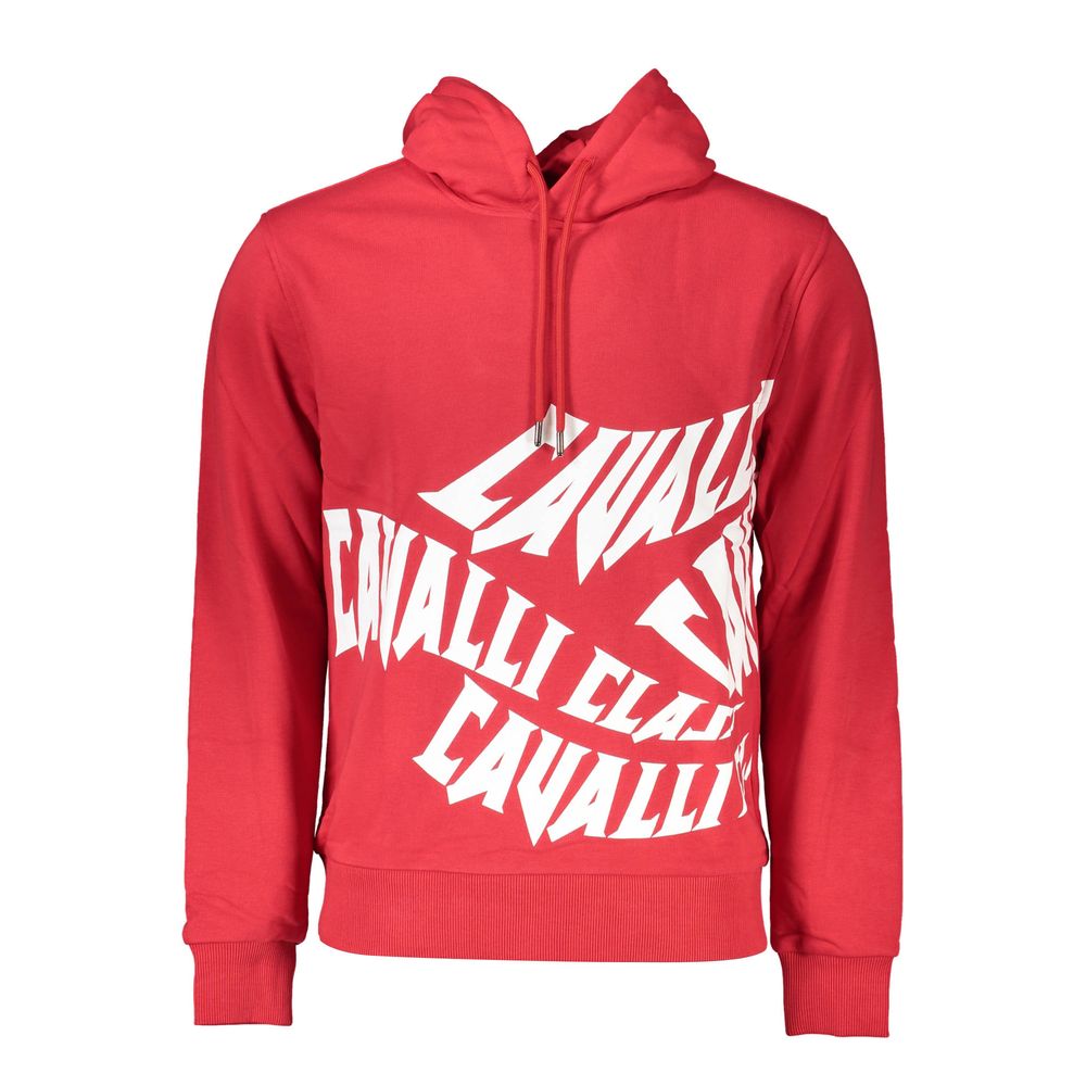 Cavalli Class Rosso Cotton Men Sweatshirt