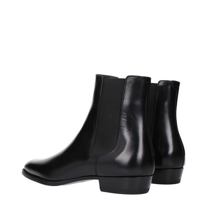 Celine Black Leather Ankle Boots