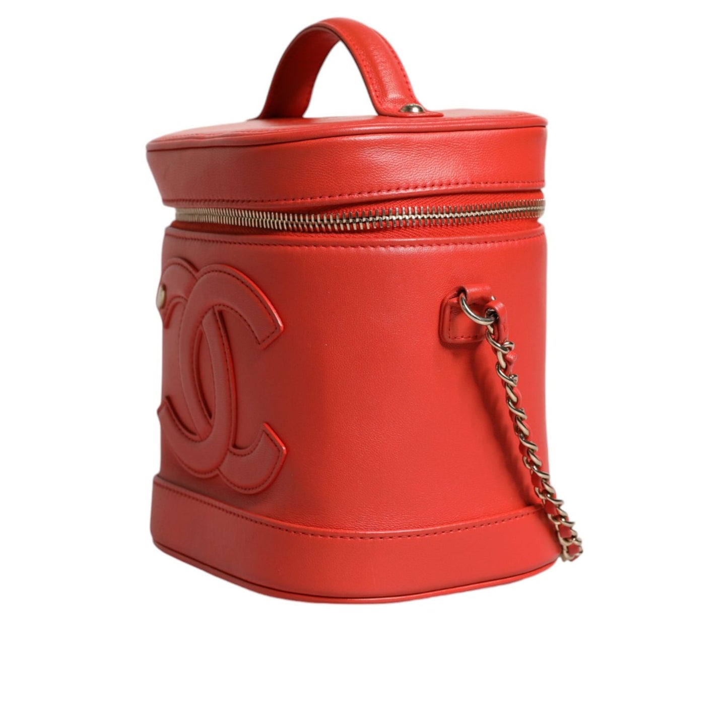 Chanel Orange Coco Mark Vanity Chain Shoulder Hand Purse