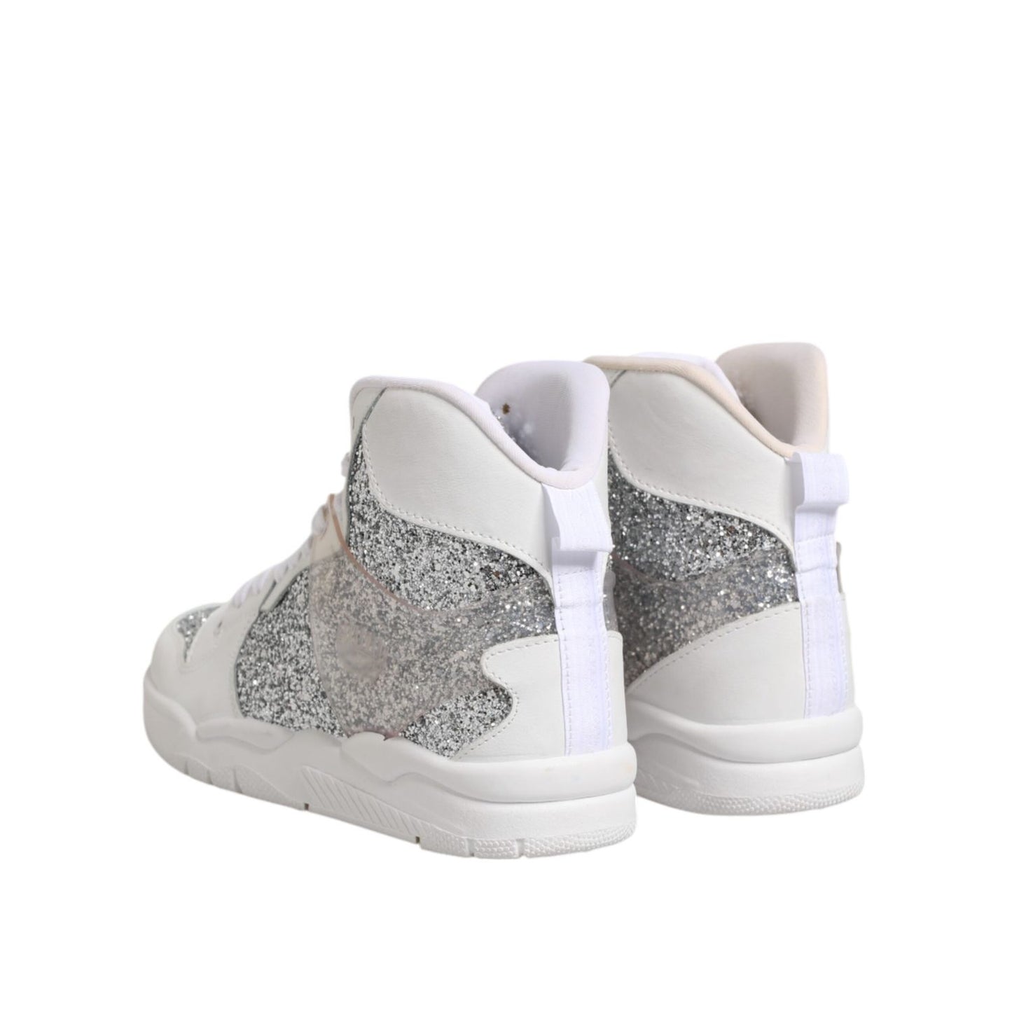 Chiara Ferragni White Silver High Top Women Sneakers Shoes