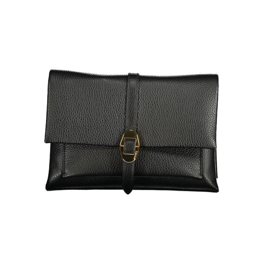 Coccinelle Black Leather Handbag Dorian bag with adjustable strap, 3 internal pockets, zip and magnet closure.