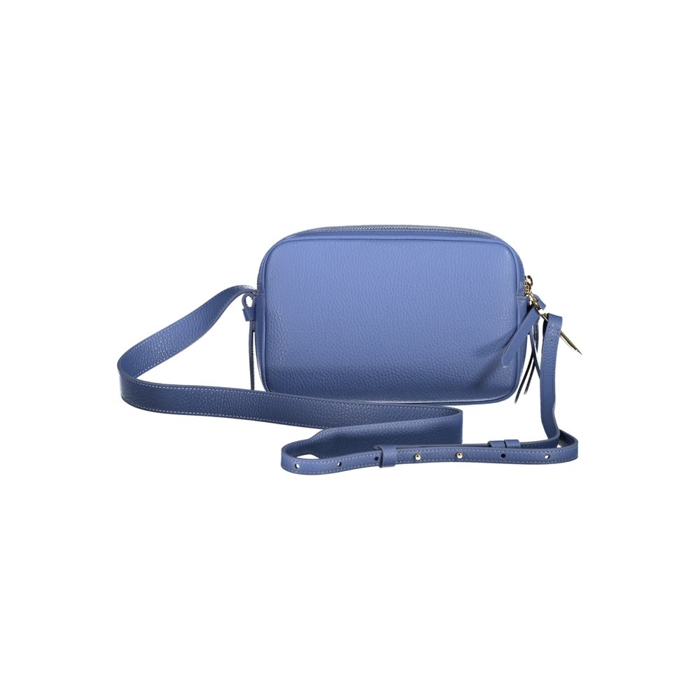 Coccinelle Light Blue Leather Women Handbag with adjustable strap and double compartments