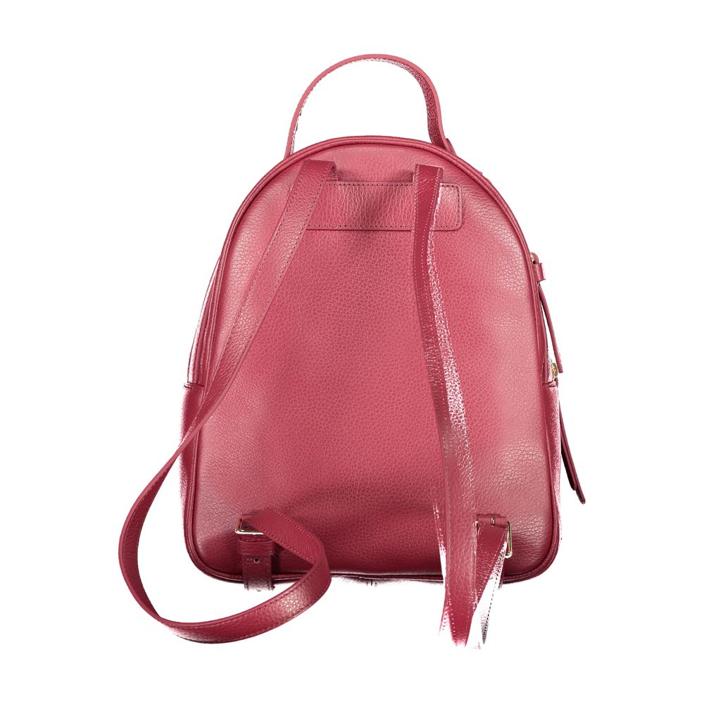 Coccinelle Purple Leather Women Backpack with adjustable straps and durable handle, stylish and functional for everyday use.