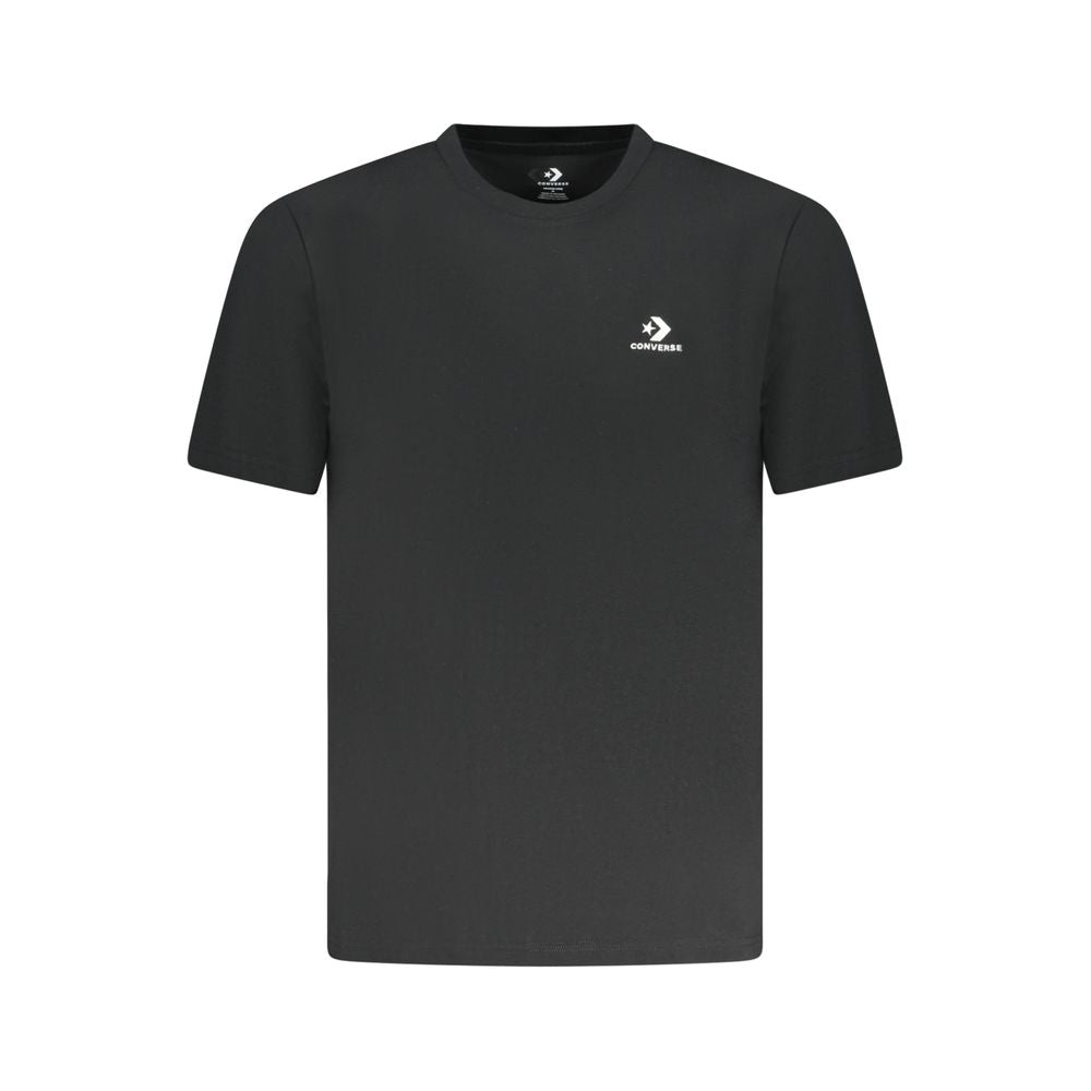 Converse Black Cotton Men T-Shirt with logo, short sleeve, crew neck design.