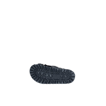 Tread detail of Cult Black Polyethylene Sandals with thick sole, showcasing durability and style.