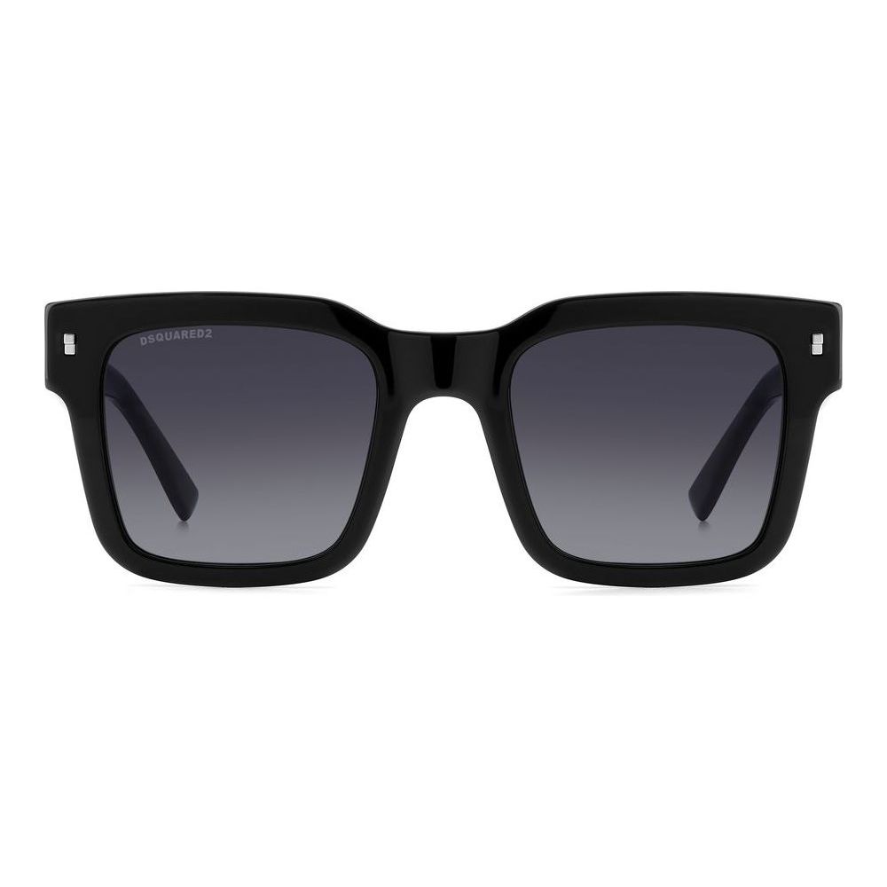 DSQUARED2 MOD. ICON 0010_S acetate sunglasses for men, front view showcasing black frame design.