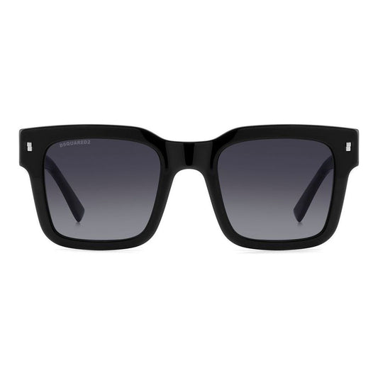DSQUARED2 MOD. ICON 0010_S acetate sunglasses for men, front view showcasing black frame design.