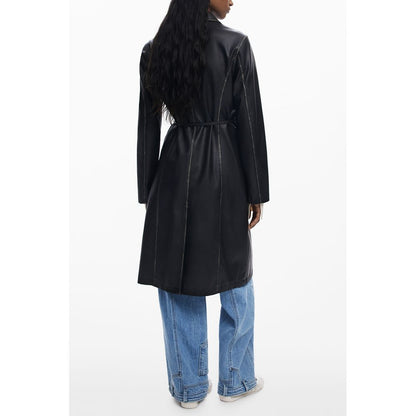 Desigual Black Polyethylene Women Coat