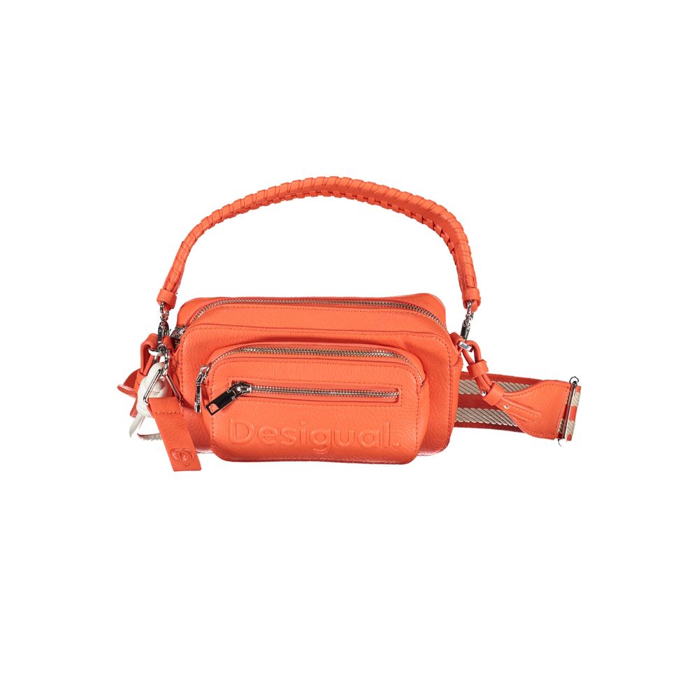 Front view with bag zipped and handles upright.