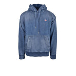 Diesel Blue Cotton Hoody with front pocket, made from 98% cotton and 2% elastane, offering comfort and style for cooler days.