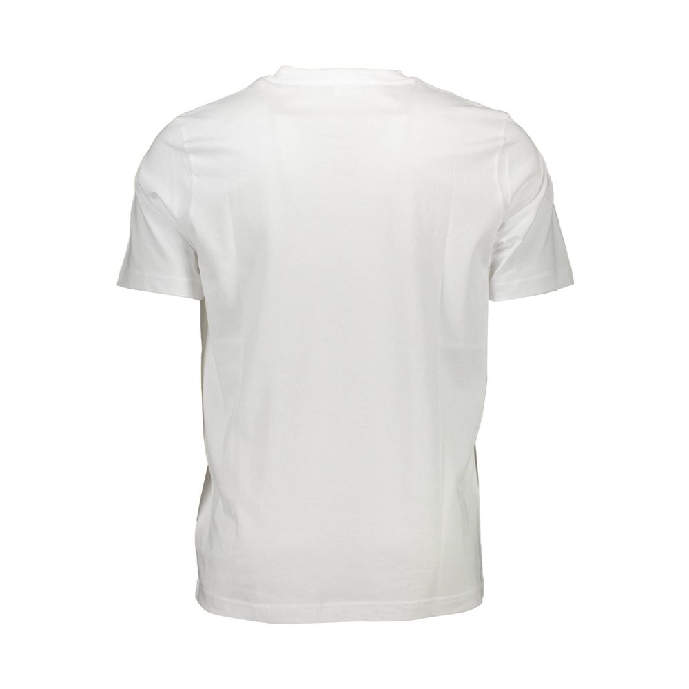 Back view of Diesel White Cotton Men T-Shirt showcasing classic design and comfortable fit.
